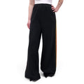 AREA BLACK CRYSTAL EMBELLISHED WIDE LEG TRACK PANT - SIZE XL