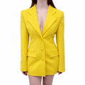 AREA CRYSTAL OPEN BACK BLAZER DRESS - SIZE 4