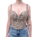 AREA HEART LEOPARD CRYSTAL TRIM TOP - SIZE 10