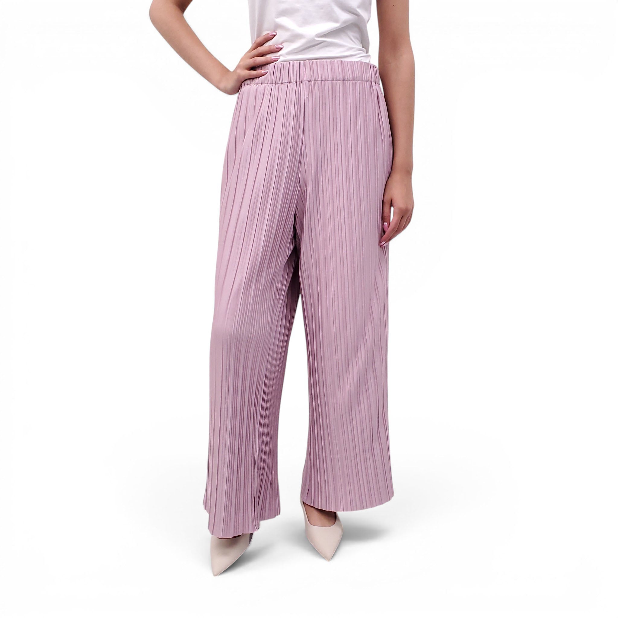 ATLEIN DUSTY PINK RUCHED TROUSERS - SIZE 10