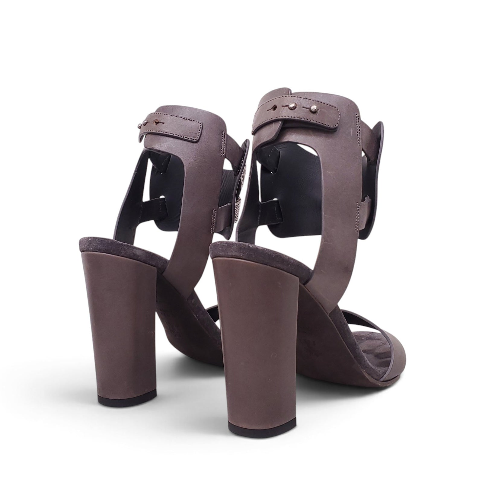B.C. BROWN SANDAL HEEL WITH MONILI - SIZE 38.5