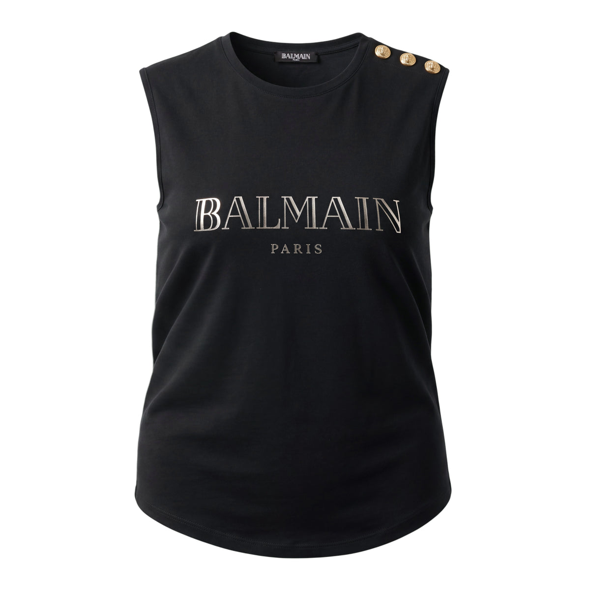 BALAMIN GOLD LOGO SLEEVELESS WITH GOLD BUTTONS - SIZE 38