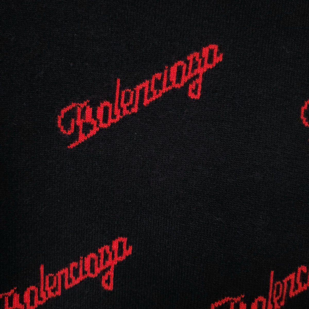 BALENCIAGA BLACK AND RED LOGO SWEATER - SIZE XS