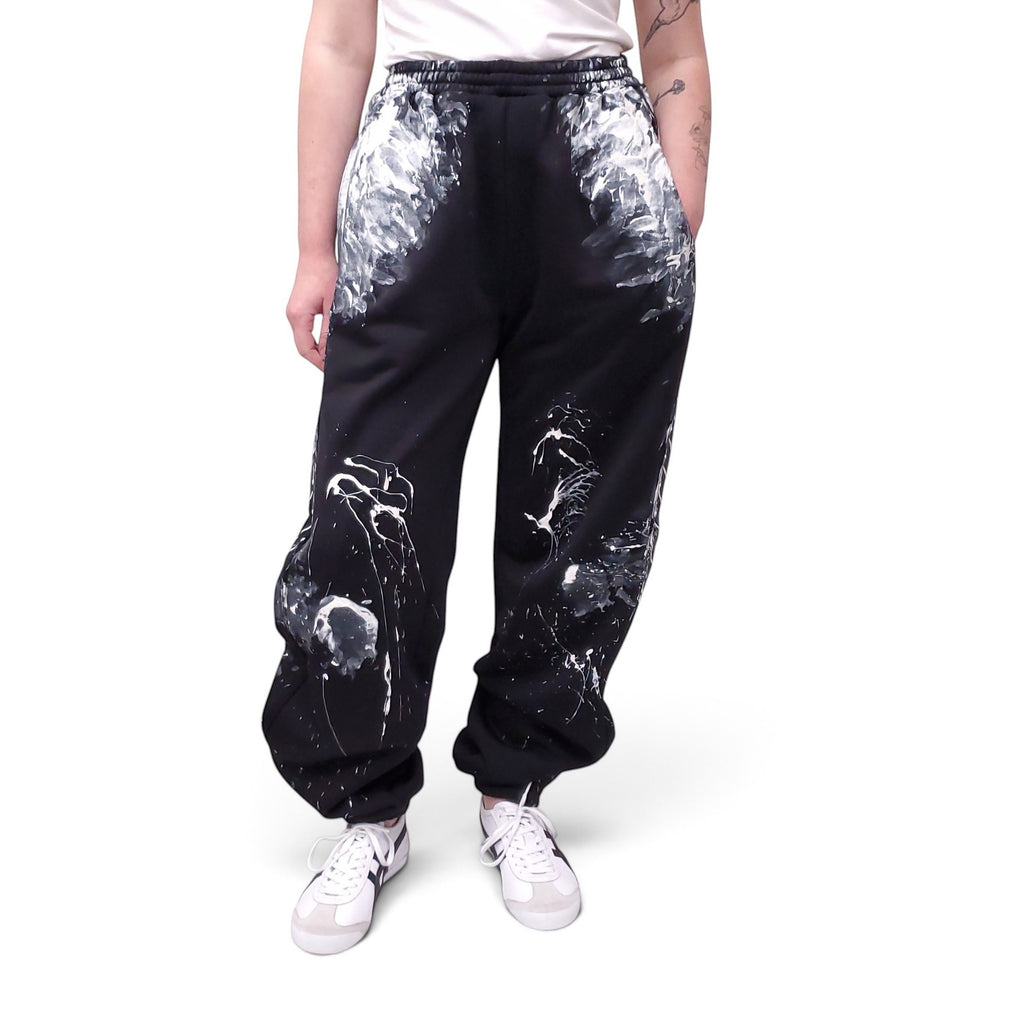 BALENCIAGA BLACK PAINTED SWEATPANTS - SIZE M