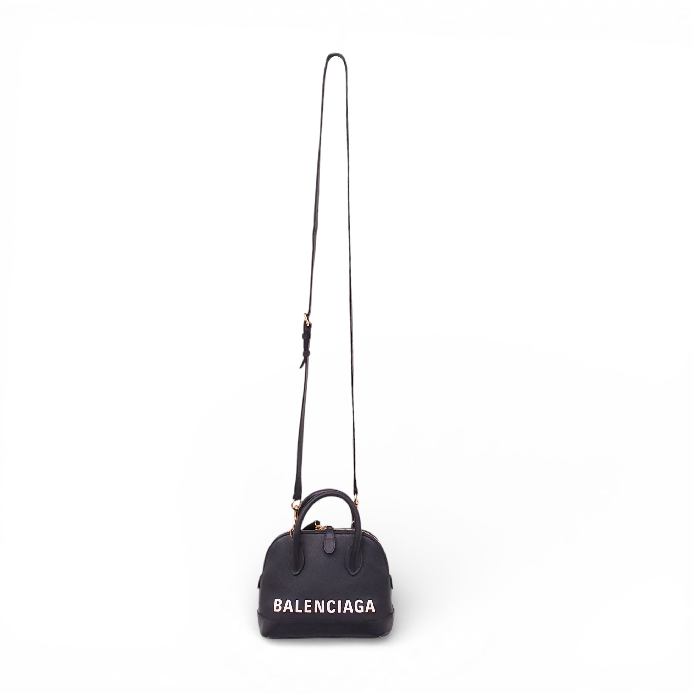 BALENCIAGA BLACK TOP HANDLE LOGO BAG