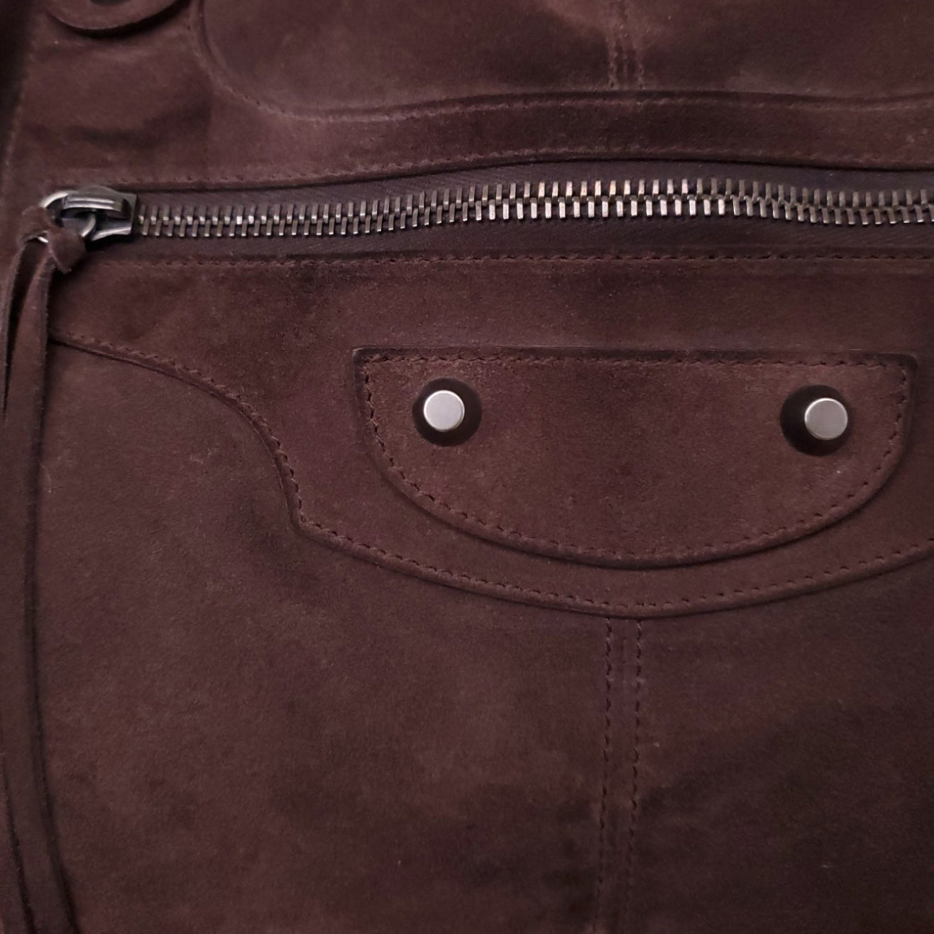 BALENCIAGA BROWN SUEDE CITY BAG