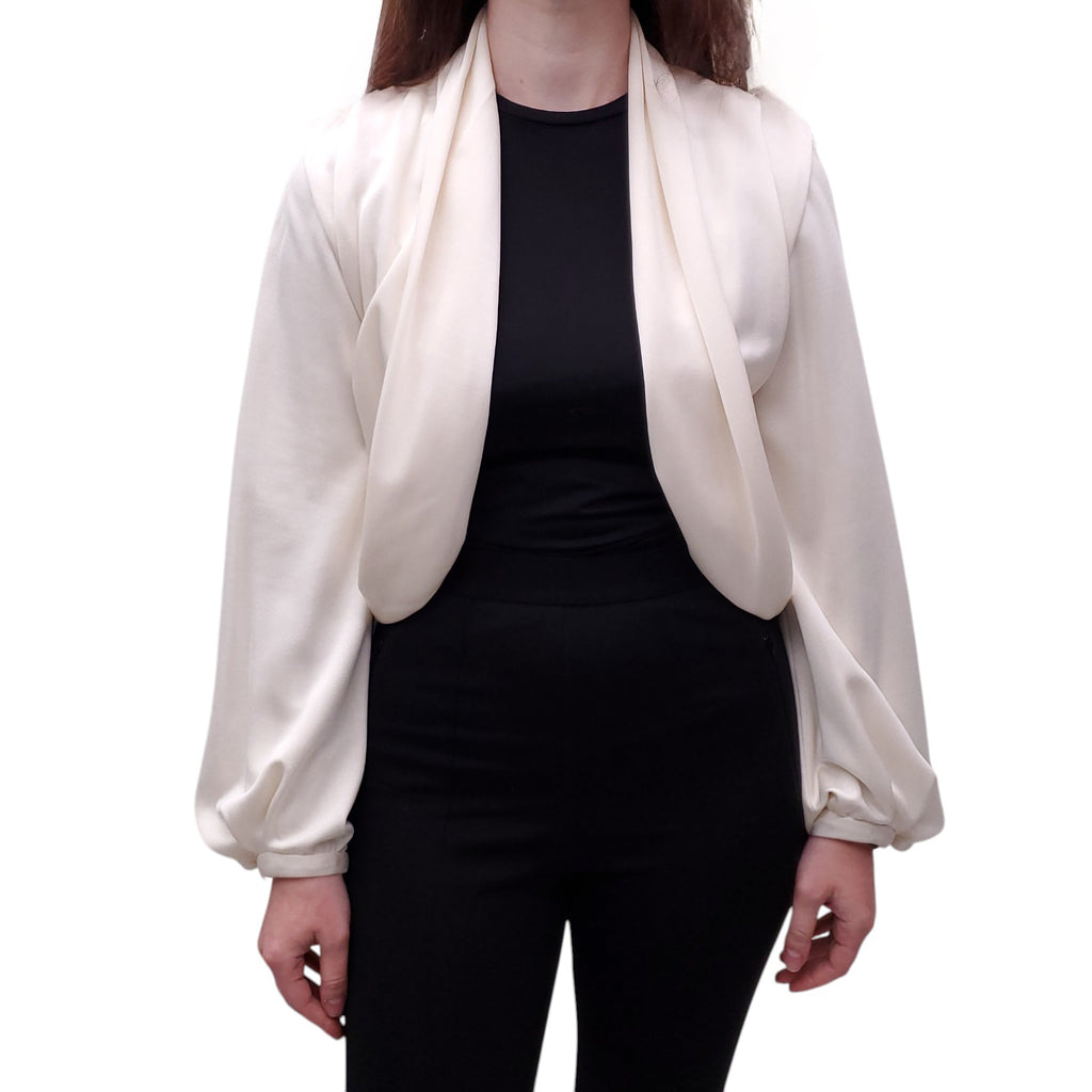 BALENCIAGA CREAM OVER SHAWL JACKET - SIZE 36