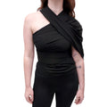 BALENCIAGA CROSSOVER BLACK BLOUSE - SIZE 36