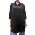 BALENCIAGA HOMEWEAR OVERSIZED BLACK FLUID SATIN SHIRT - SIZE 40