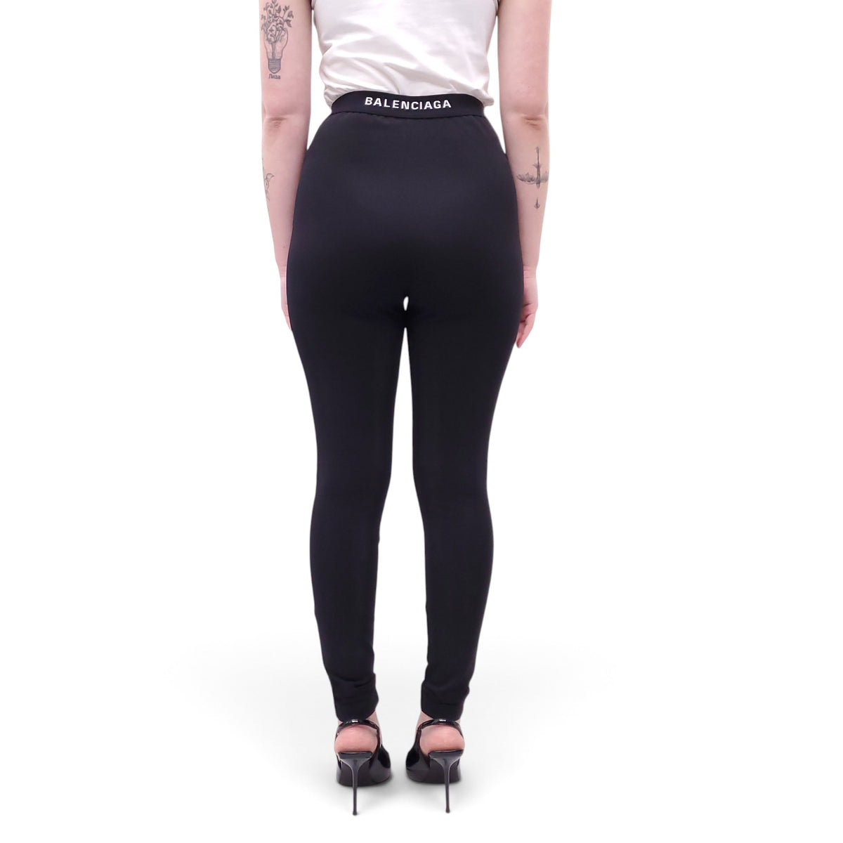 BALENCIAGA LOGO LEGGINGS PANTS - SIZE 38