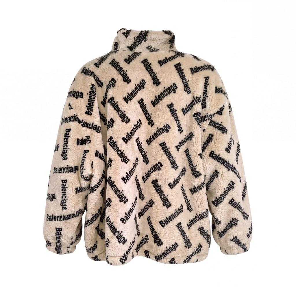 BALENCIAGA LOGO TEDDY JACKET - SIZE 42