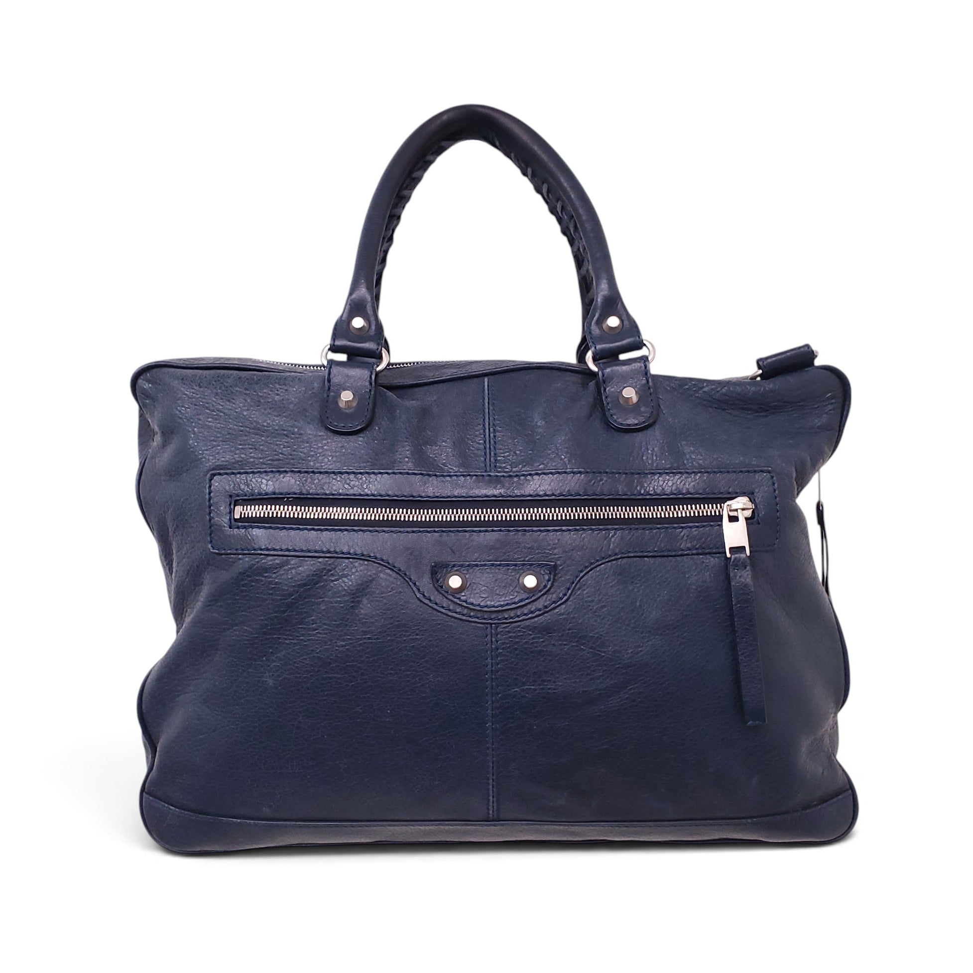 BALENCIAGA NAVY MOTO CROSS BAG