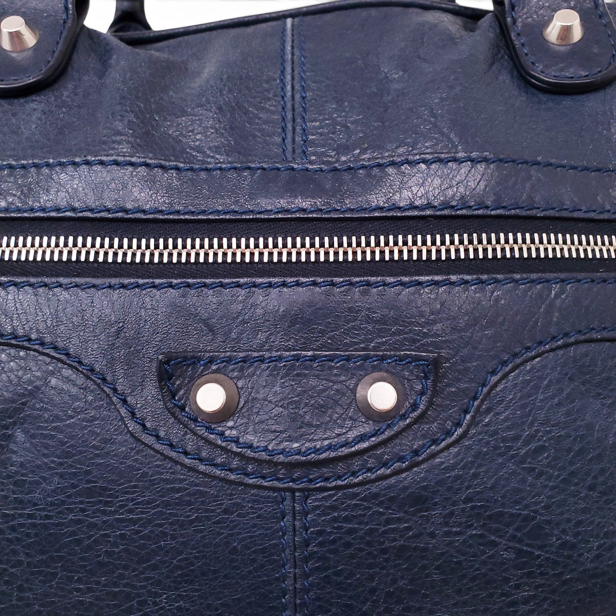 BALENCIAGA NAVY MOTO CROSS BAG
