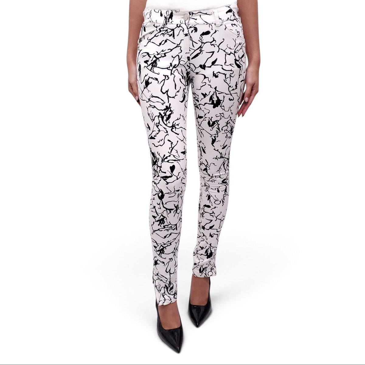 BALENCIAGA PATTERNED DENIM JEANS - SIZE 34