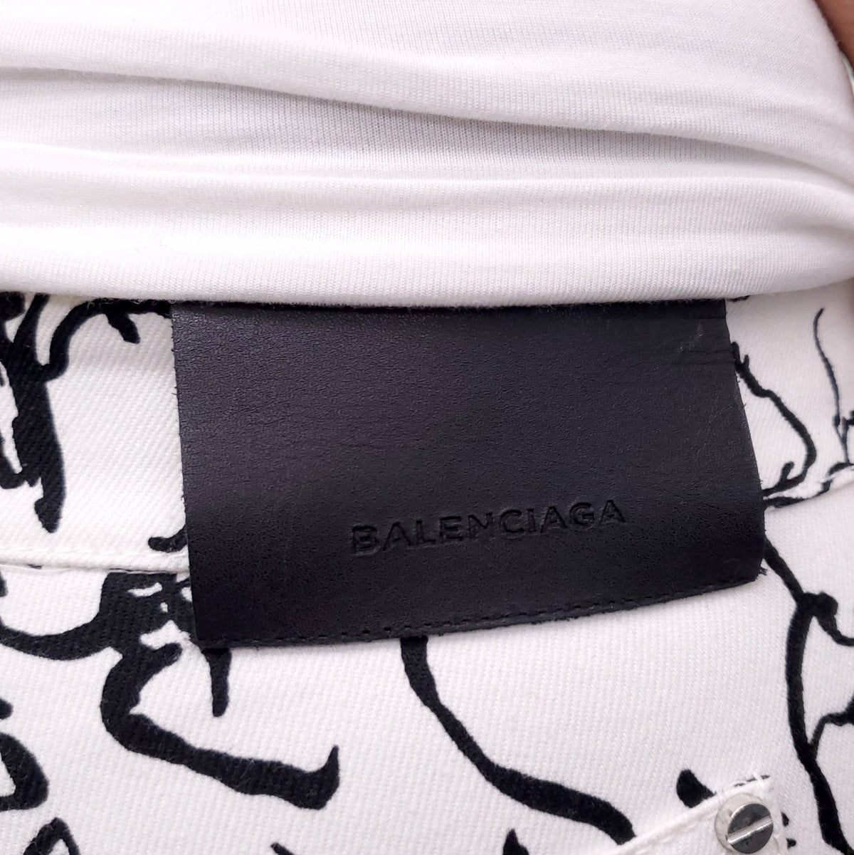 BALENCIAGA PATTERNED DENIM JEANS - SIZE 34