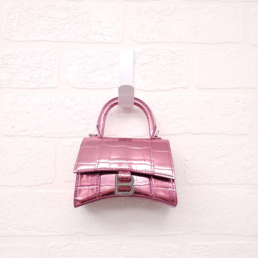 BALENCIAGA PINK HOURGLASS EXTREME MINI CROSSBODY BAG