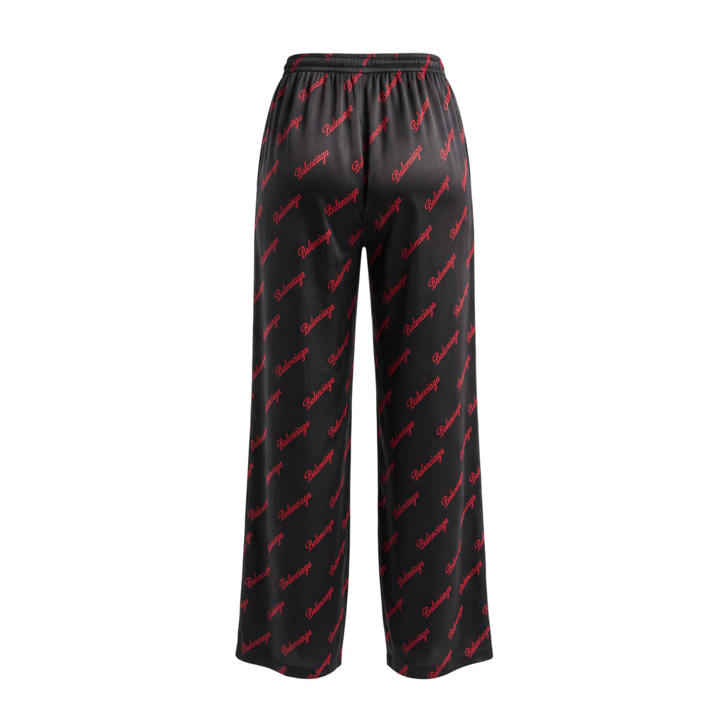 BALENCIAGA SILK LOGO TROUSERS - SIZE 38