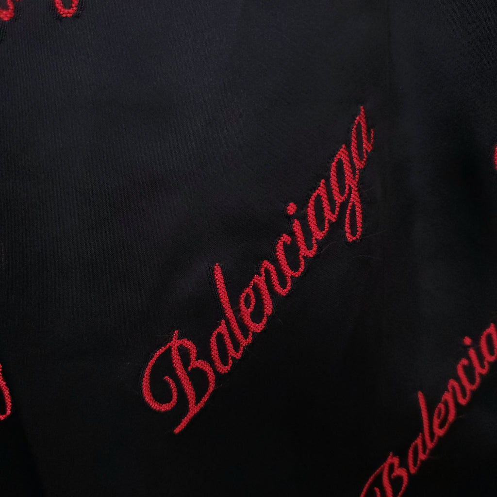 BALENCIAGA SILK LOGO TROUSERS - SIZE 38