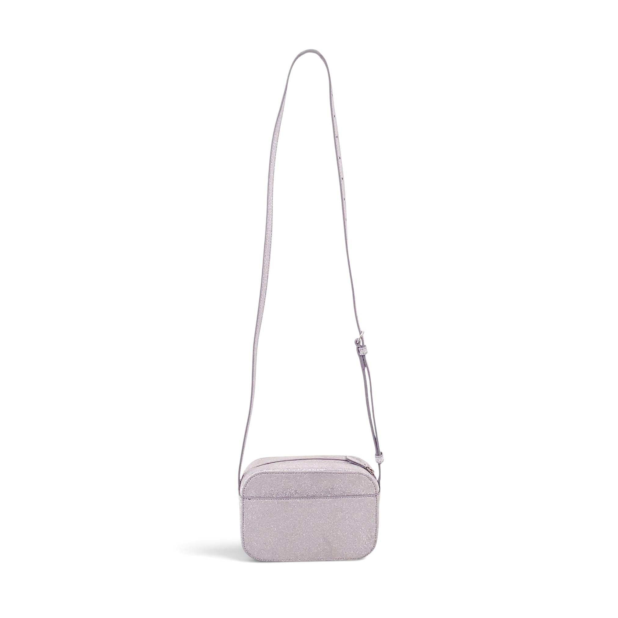 BALENCIAGA SILVER SPARKLE CAMERA BAG