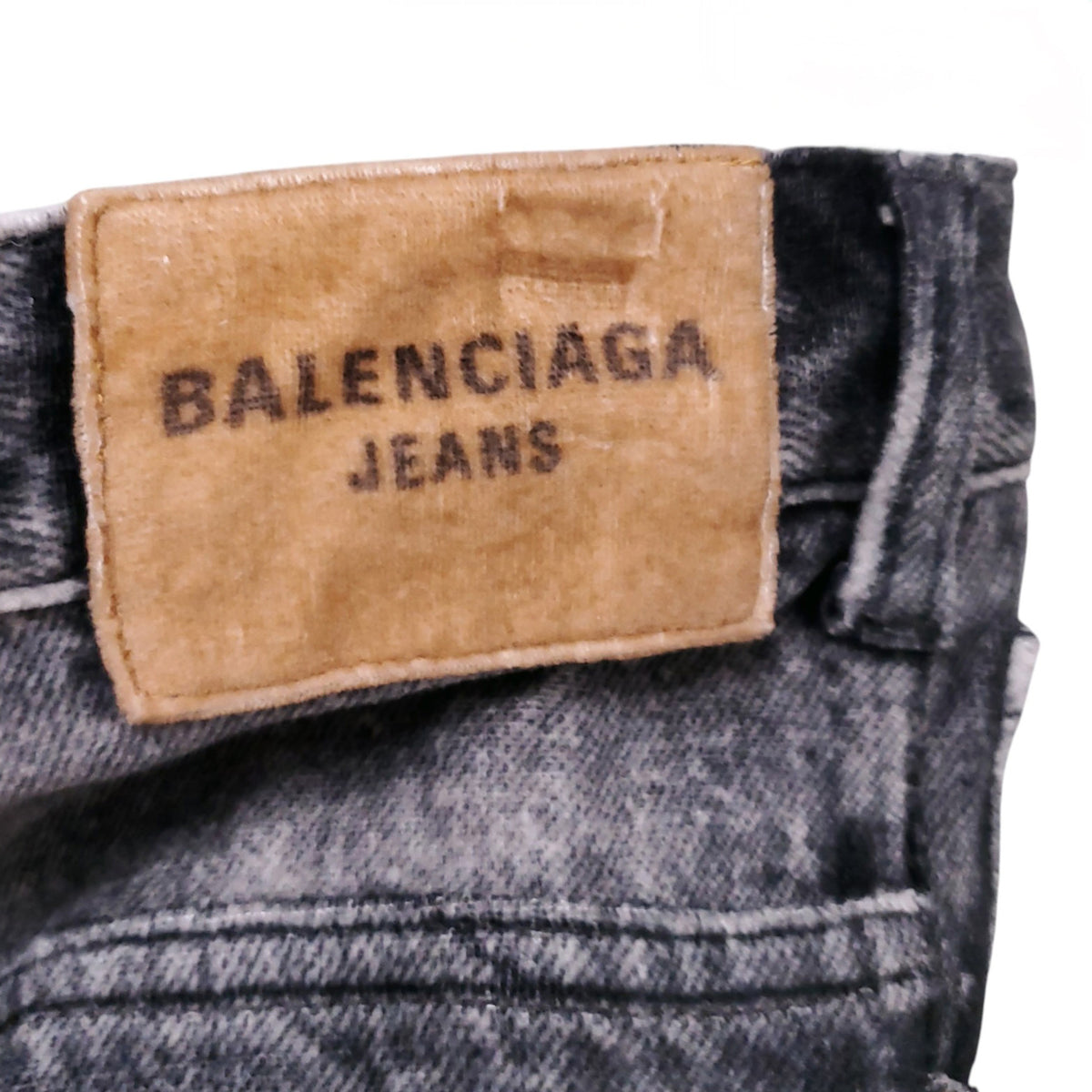 BALENCIAGA VELVET DENIM EFFECT WIDE LEG TROUSERS - SIZE M