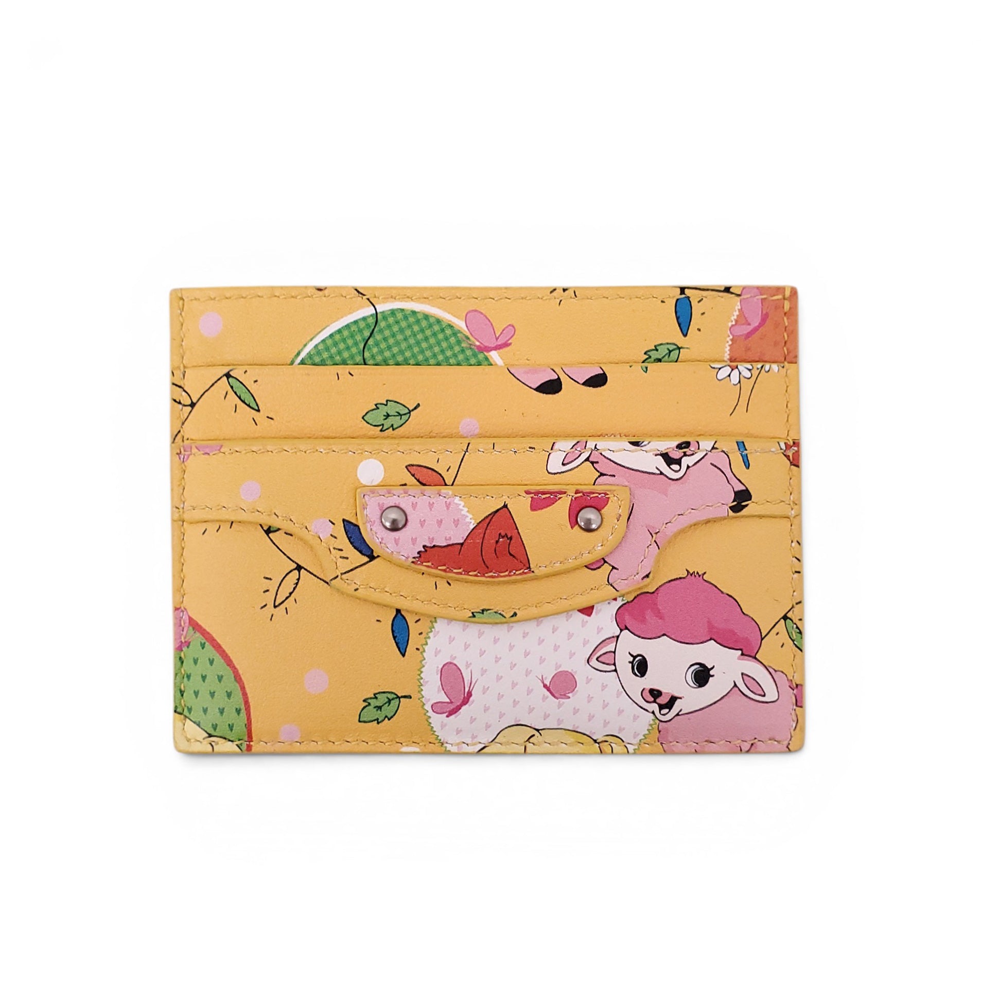 BALENCIAGA YELLOW PUPPIES PRINT CARD HOLDER