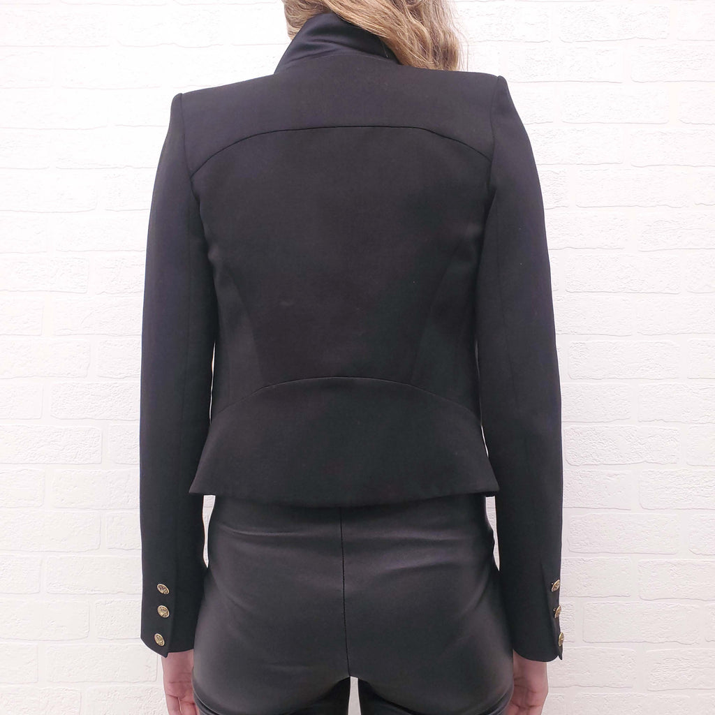 BALMAIN BLACK TUXEDO BLAZER - SIZE 34