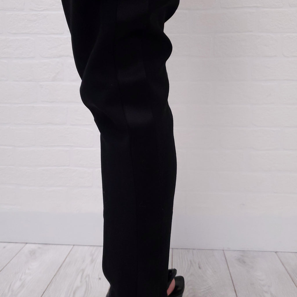BALMAIN BLACK TUXEDO TROUSER - SIZE 34