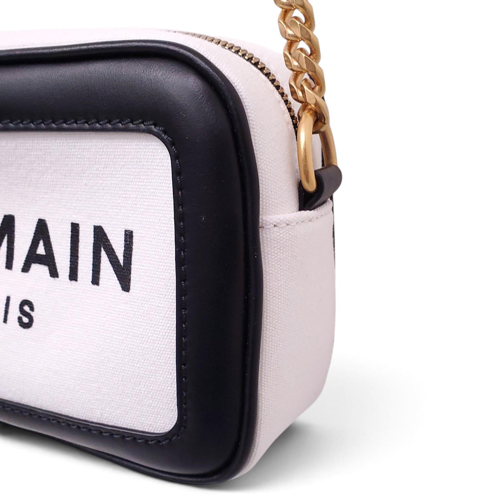 BALMAIN CANVAS LOGO CROSSBODY