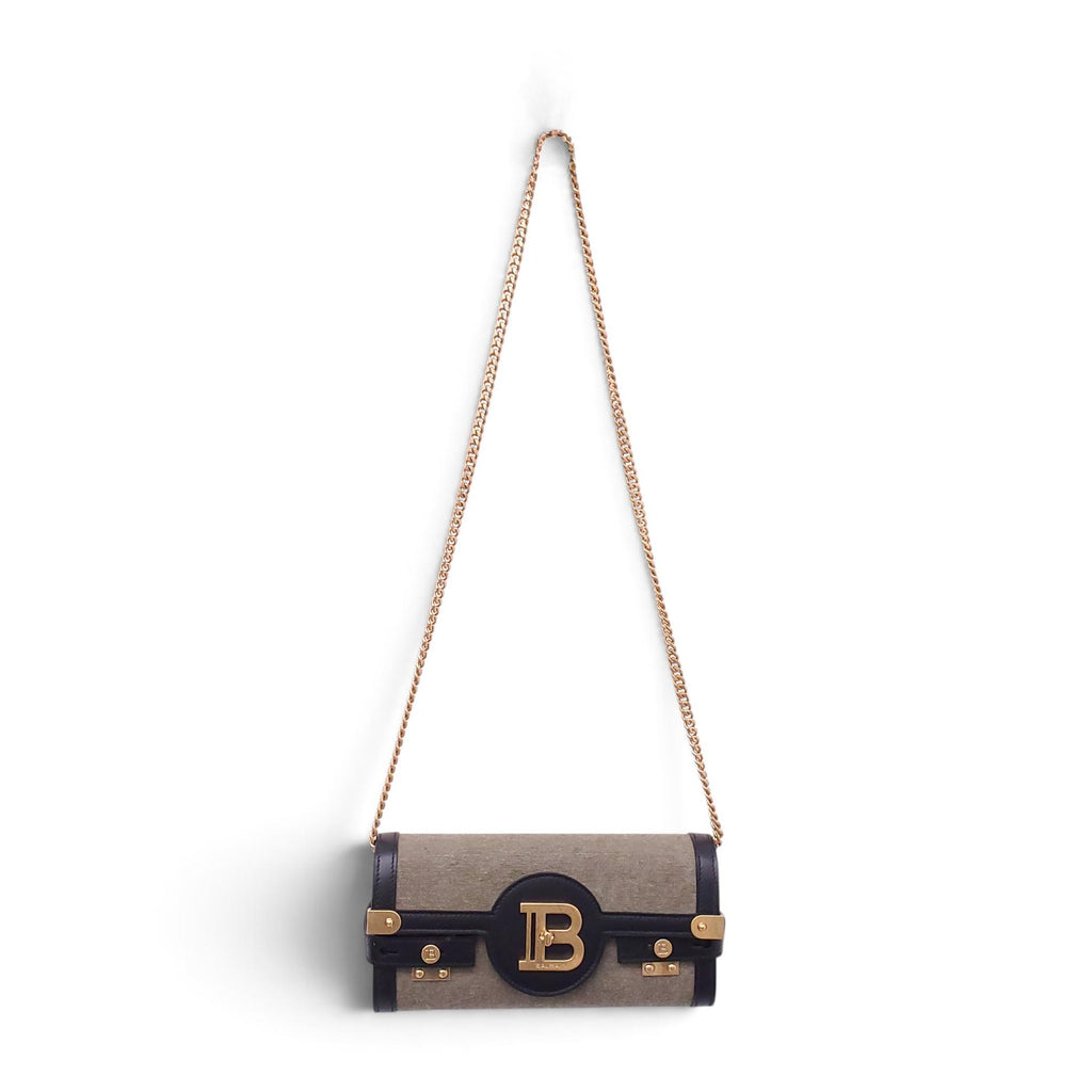 BALMAIN KHAKI LOGO BAG