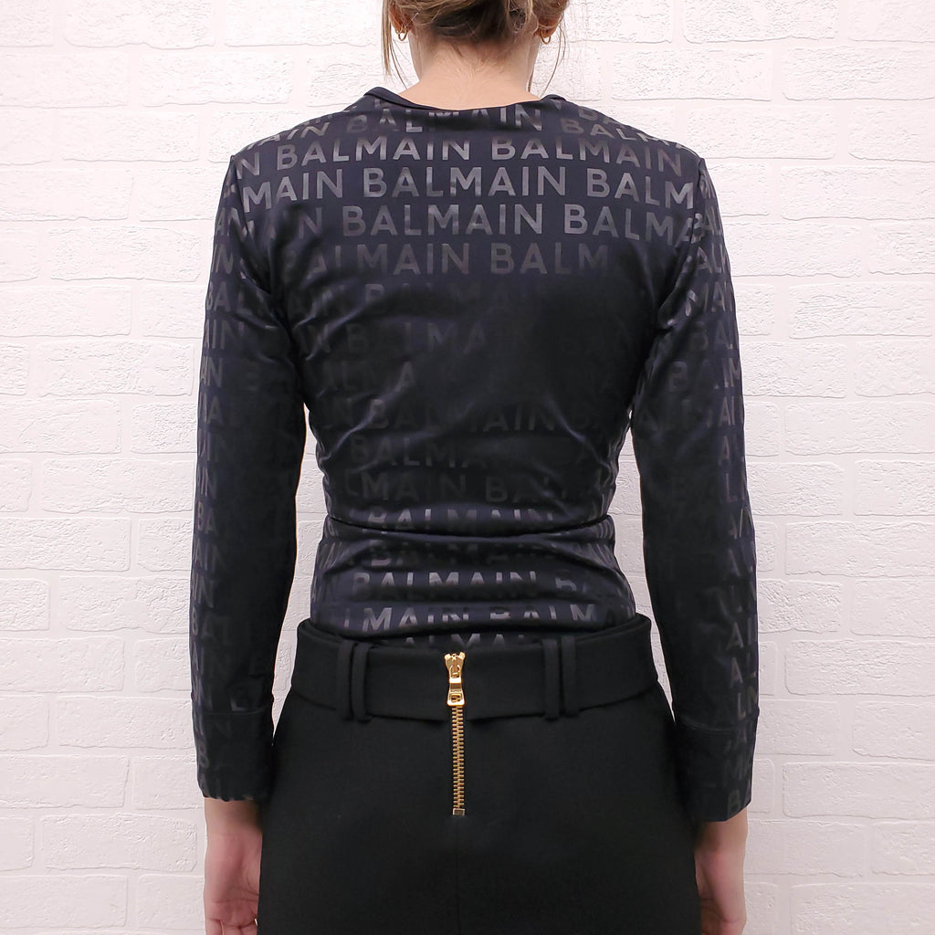BALMAIN LOGO BODYSUIT - SIZE 40