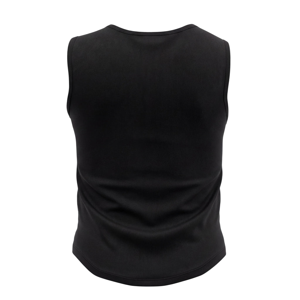 BALMAIN LOGO SLEEVELESS WITH SILVER LOGO BUTTONS - SIZE 38