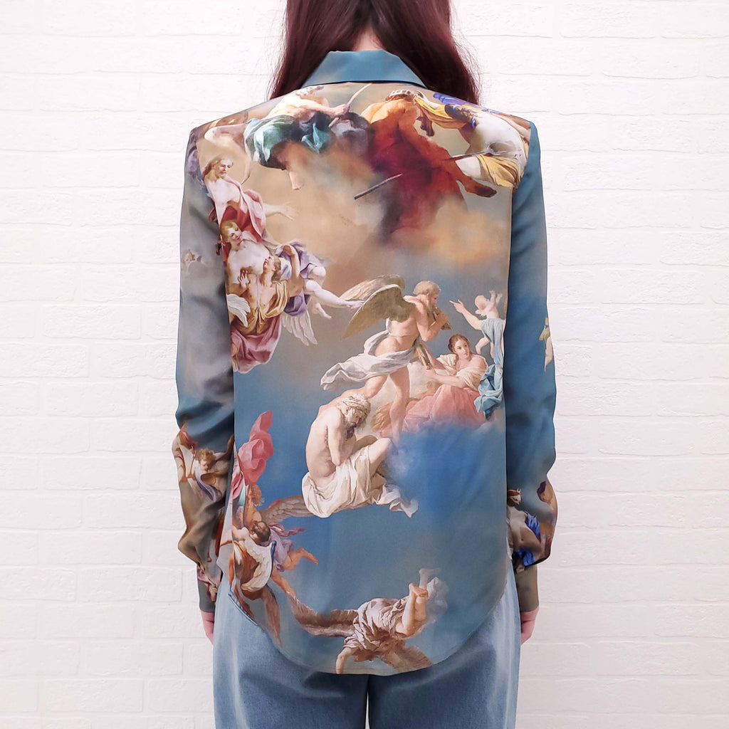 BALMAIN ANGEL BUTTON UP BLOUSE - SIZE 40