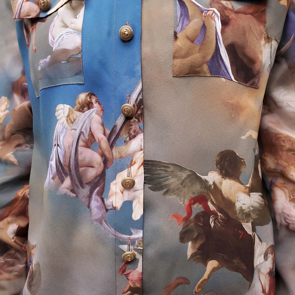 BALMAIN ANGEL BUTTON UP BLOUSE - SIZE 40