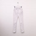 BALMAIN WHITE JEANS WITH BLACK STITCHING - SIZE 34