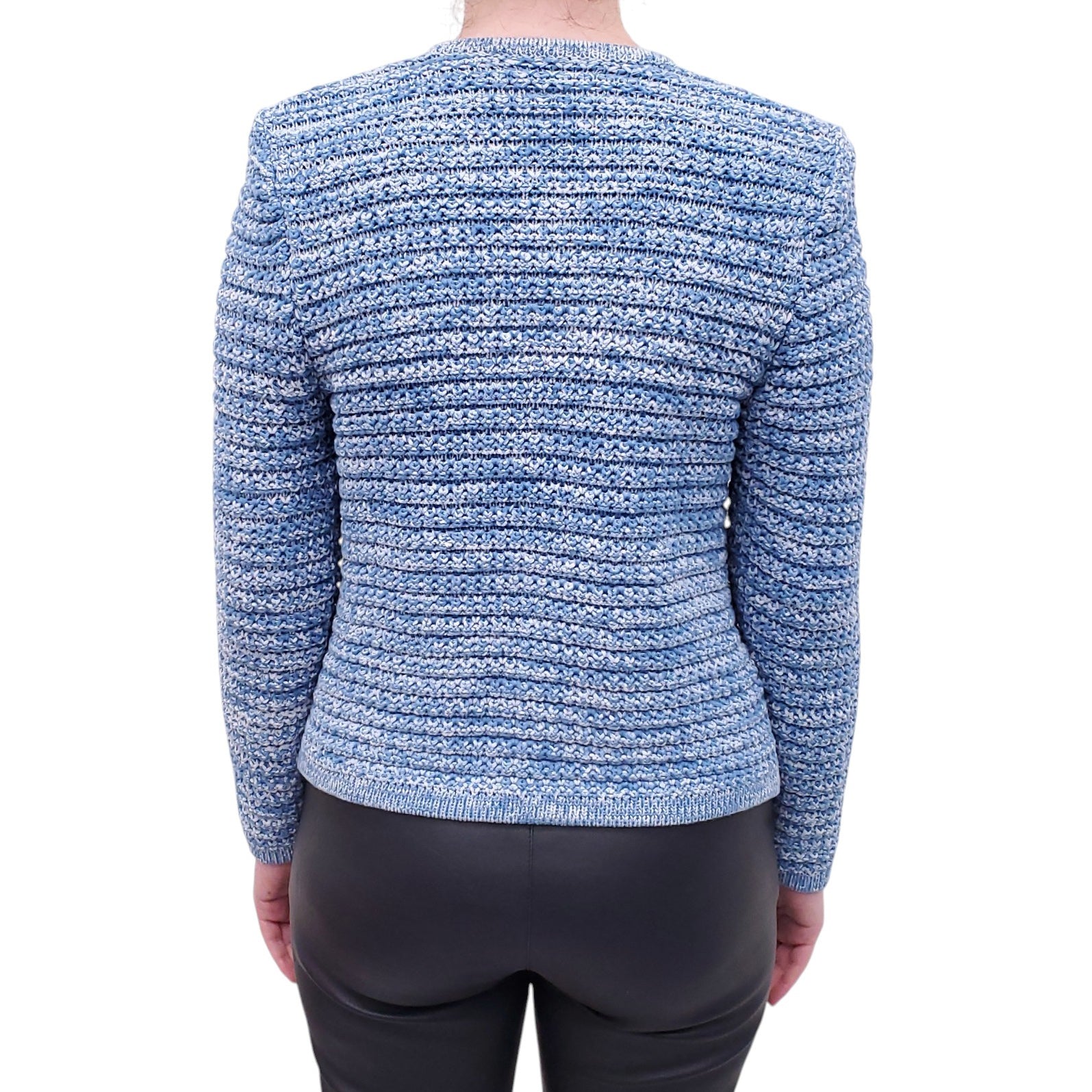 BA&SH LIGHT BLUE KNIT JACKET - SIZE S