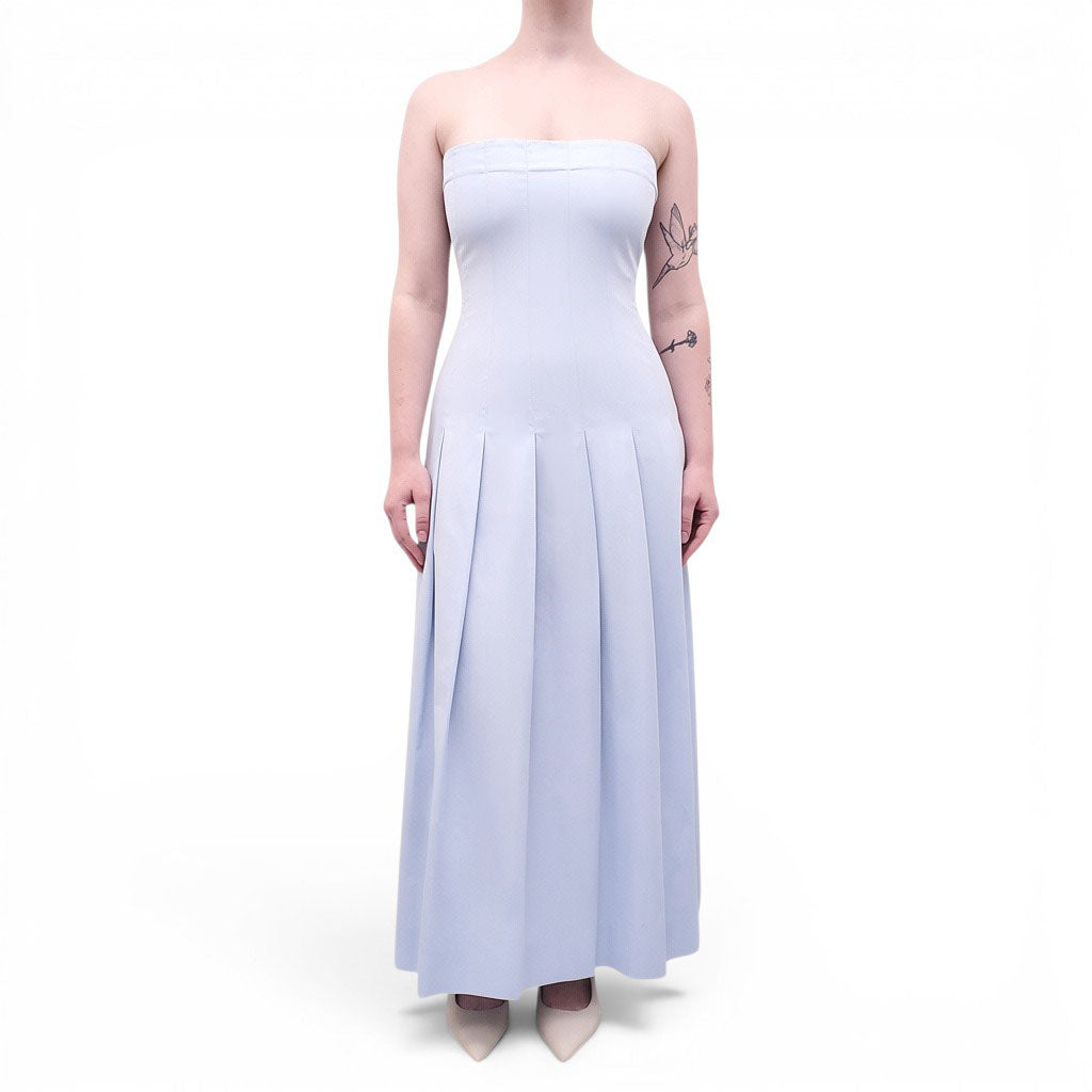 BEARE PARK LIGHT BLUE COTTON DRESS - SIZE 10