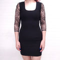STELLA MCCARTNEY BLACK DRESS WITH LACE - SIZE 40