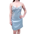 BLUMARINE BLUE EMBROIDERED MINI DRESS - SIZE 6