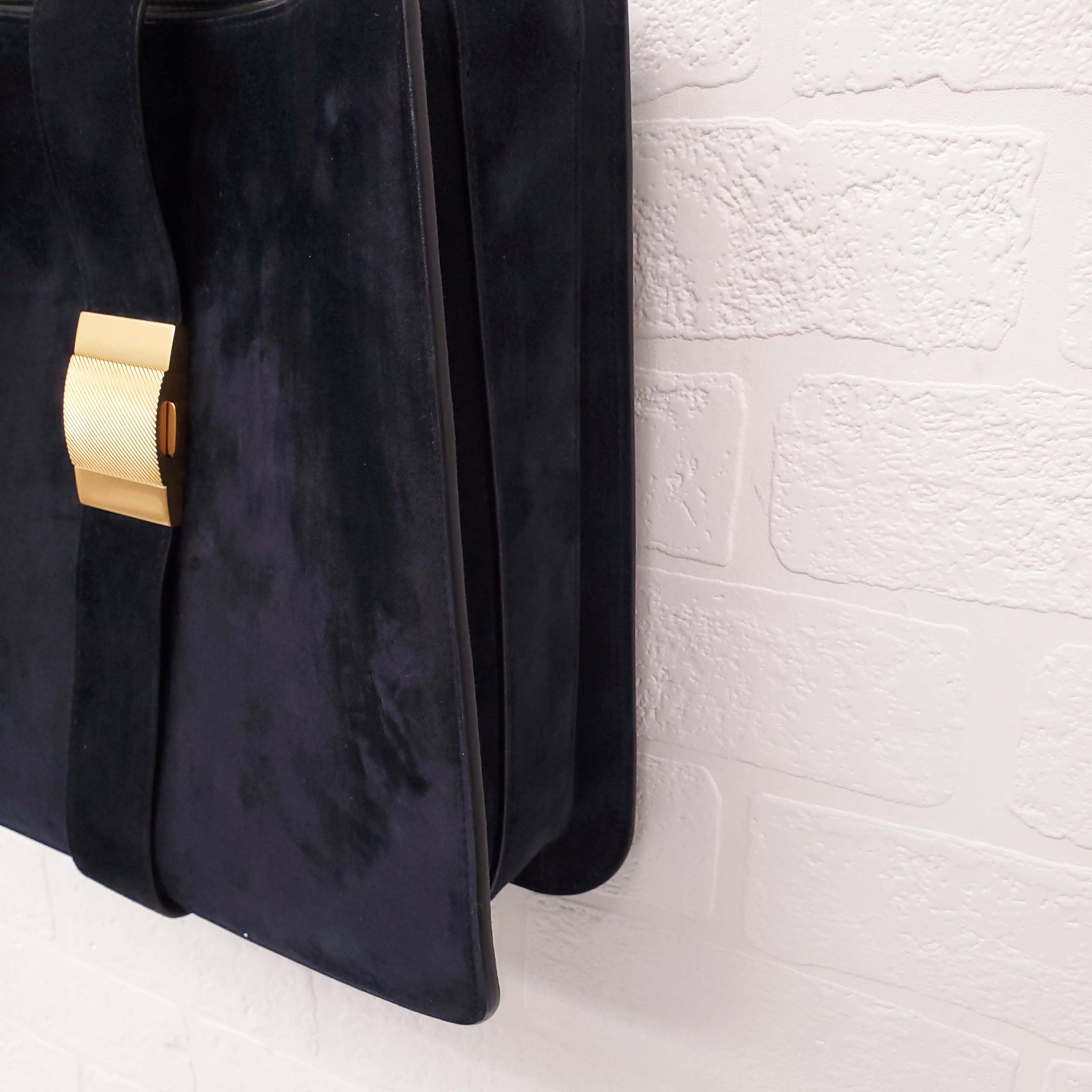 BOTTEGA VENETA NAVY SUEDE MEDIUM MARIE BAG