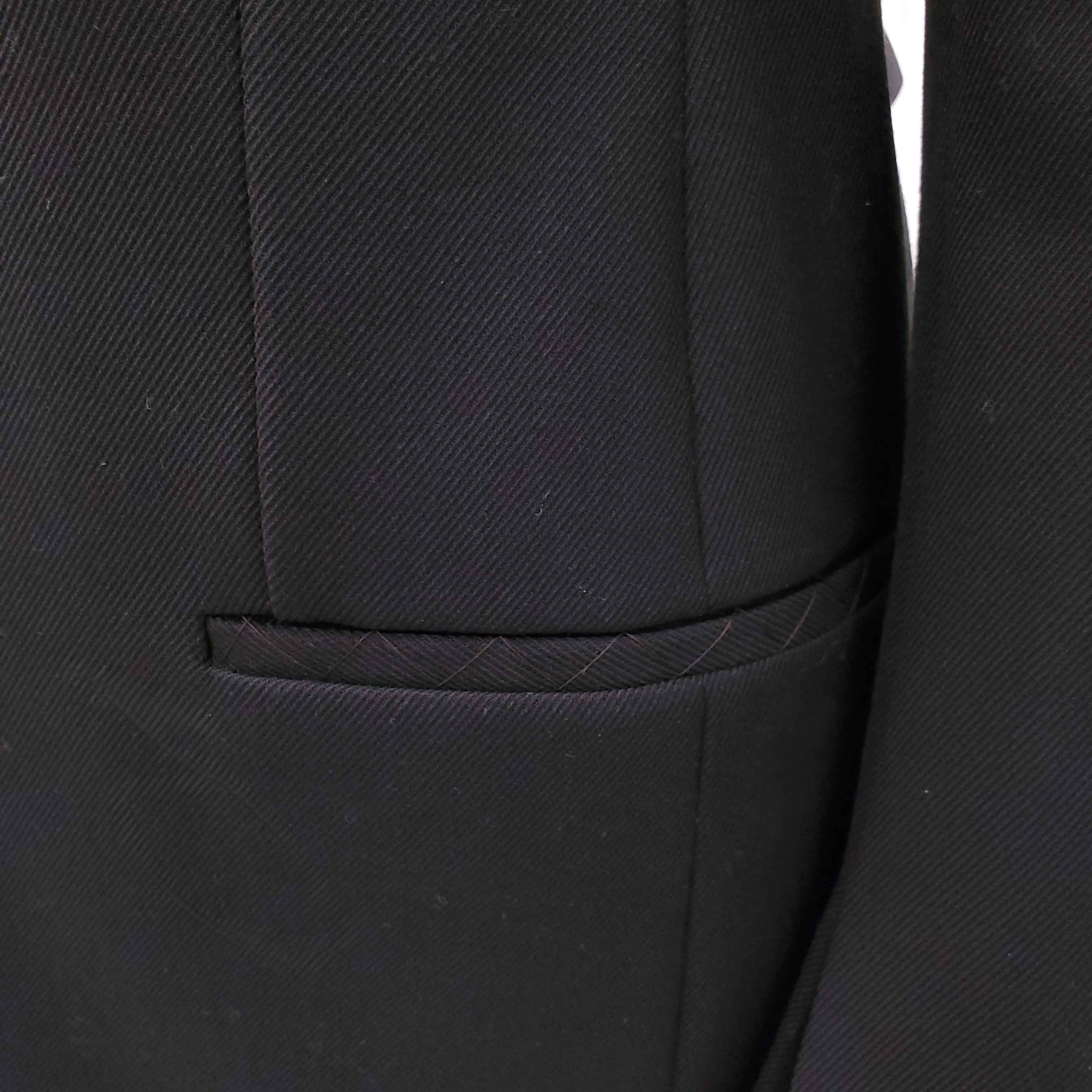 BOTTEGA VENETA BLACK TECH WOOL TWILL JACKET - SIZE 36