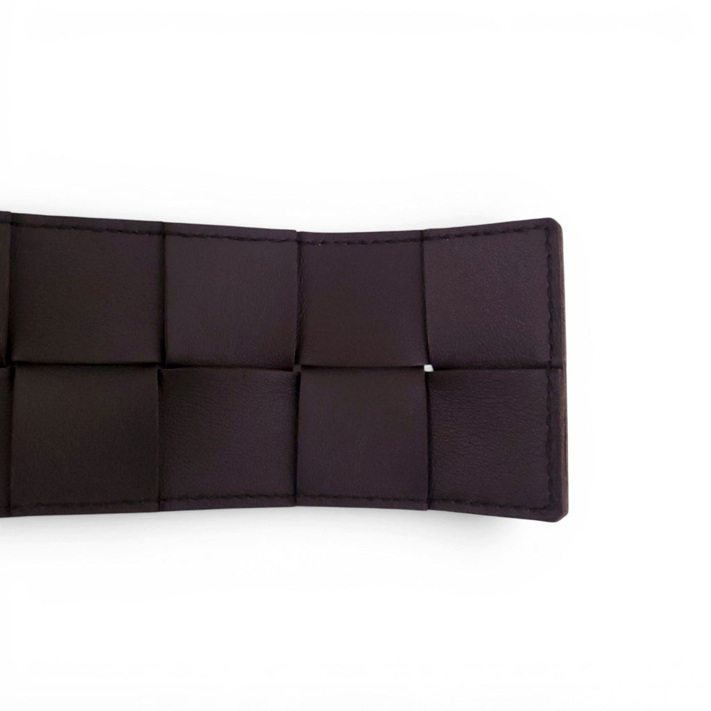 BOTTEGA VENETA BROWN INTRECCIATO BELT - SIZE 85