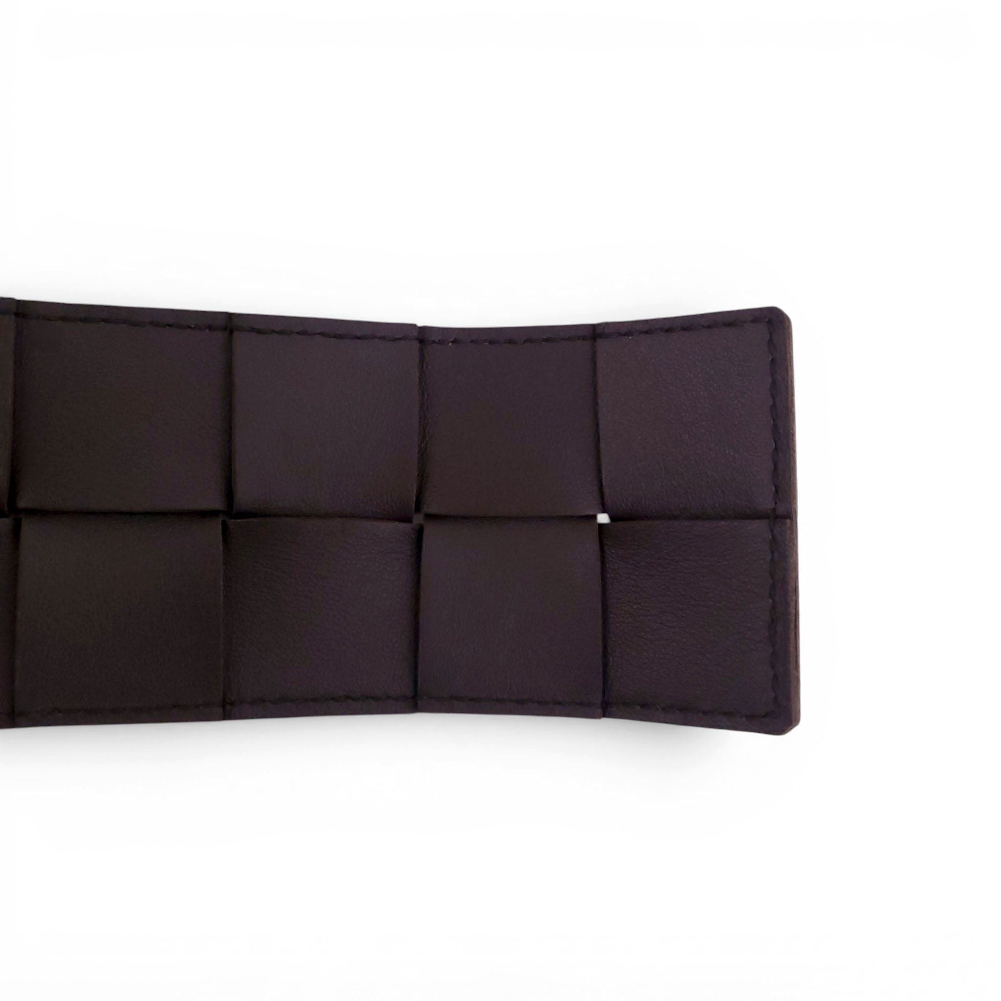 BOTTEGA VENETA BROWN INTRECCIATO BELT - SIZE 85