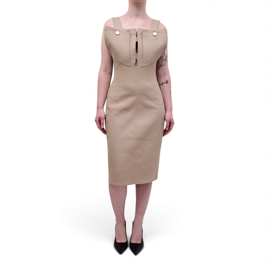 BOTTEGA VENETA KHAKI DRESS - SIZE 40