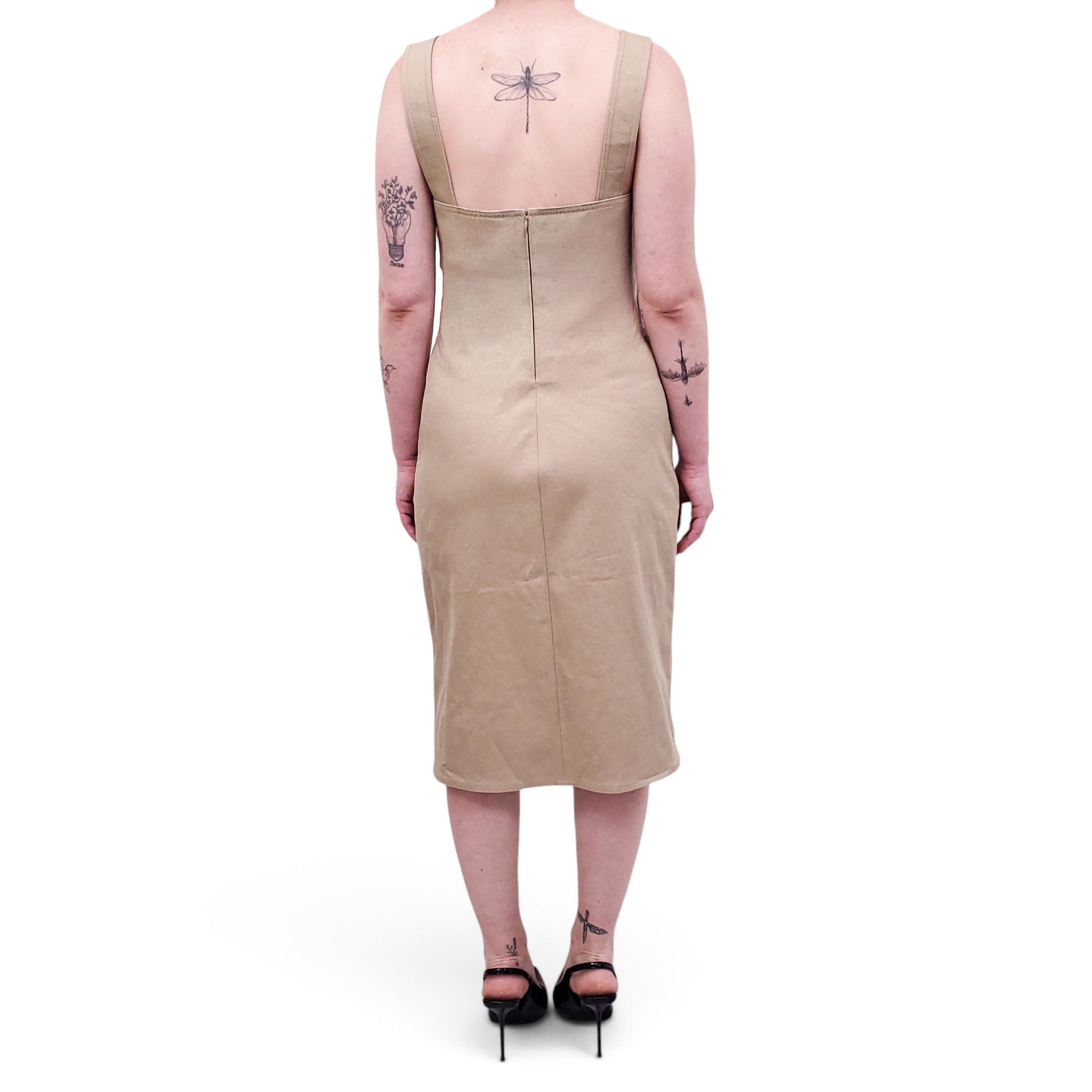 BOTTEGA VENETA KHAKI DRESS - SIZE 40