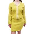 BOTTEGA VENETA NEON YELLOW KNIT SKIRT SET - SIZE S