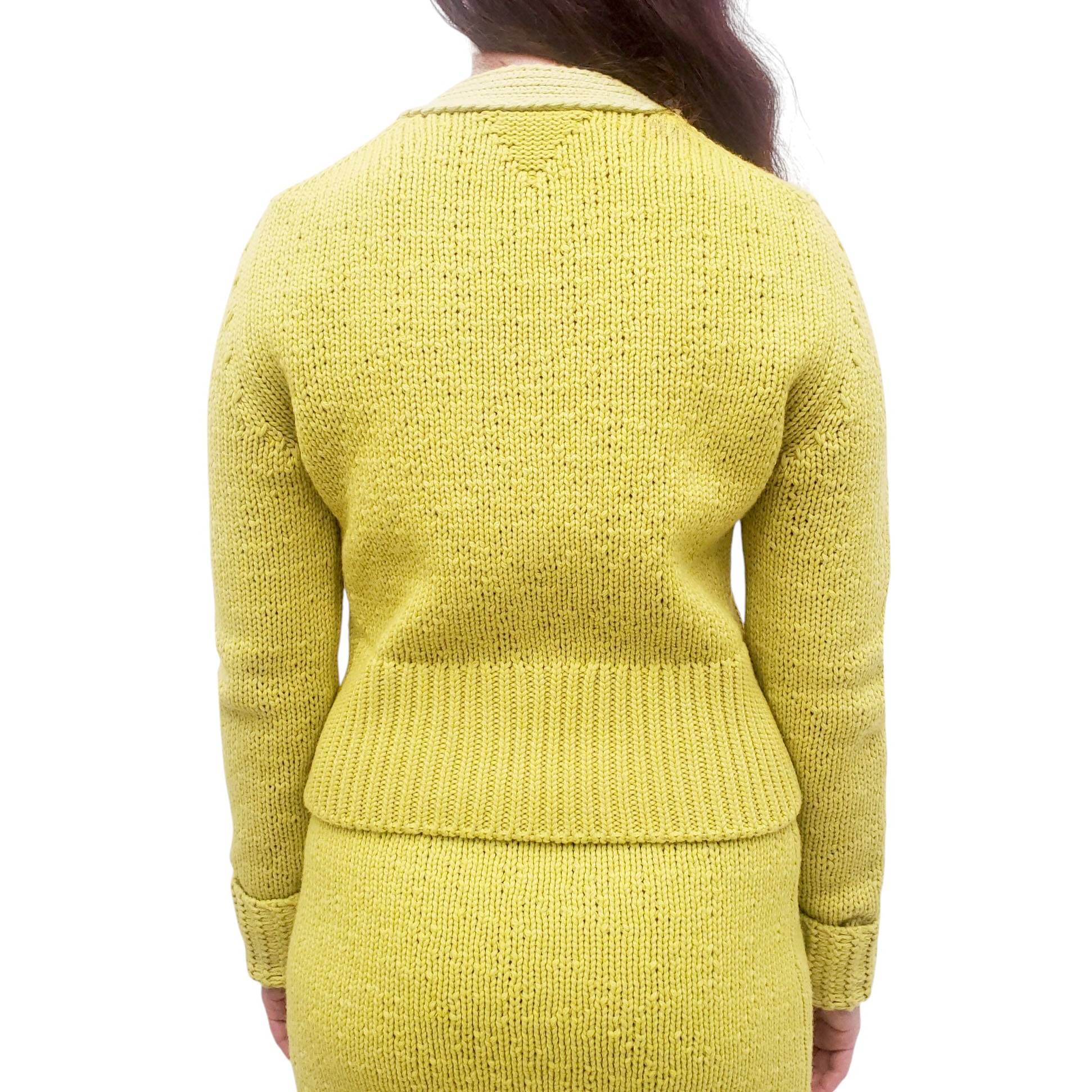 BOTTEGA VENETA NEON YELLOW KNIT SKIRT SET - SIZE S