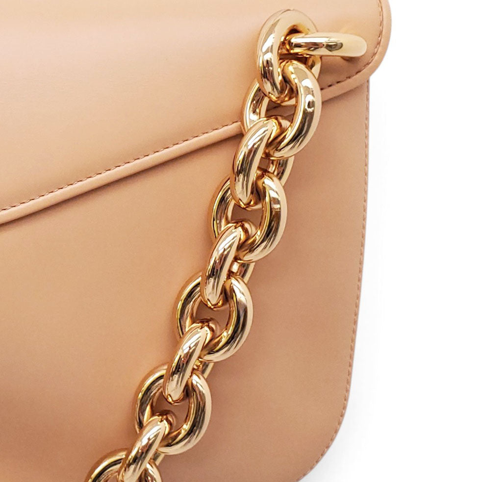 BOTTEGA VENETA NUDE ENVELOPE SHOULDER BAG