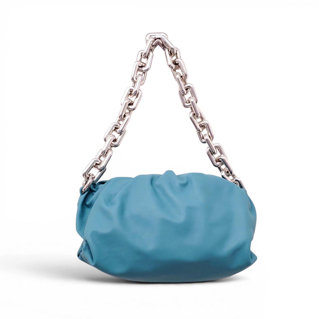 BOTTEGA VENETA TURQUOISE SMALL CHAIN POUCH