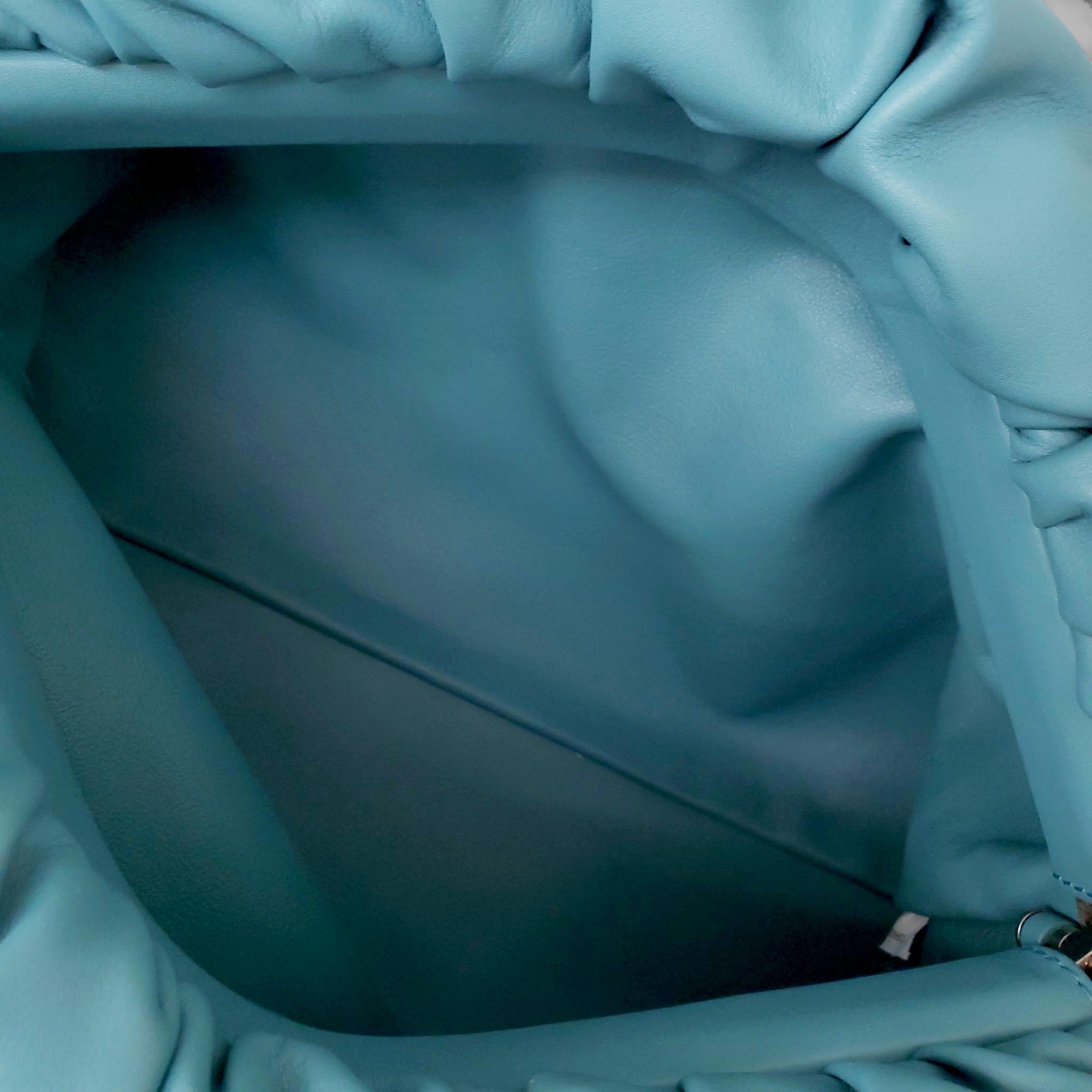 BOTTEGA VENETA TURQUOISE SMALL CHAIN POUCH