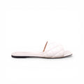 BOTTEGA VENETA WHITE QUILTED SLIDES - SIZE 39